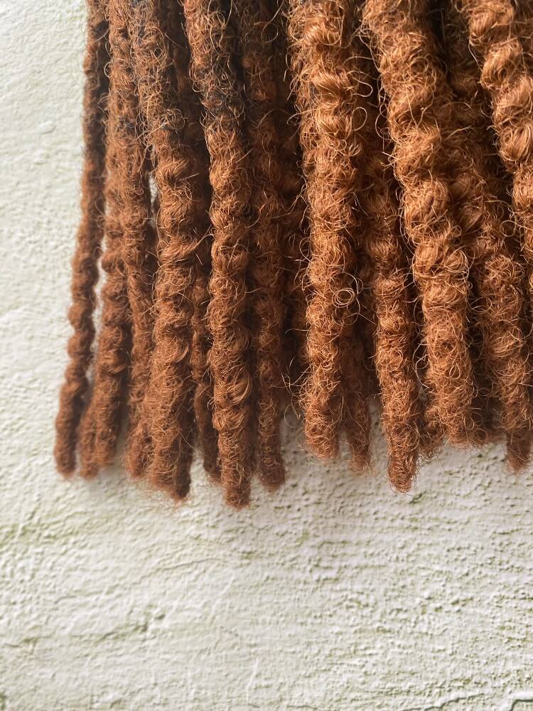 Textured Human Hair Loc Extensions- Caramel Brown Color (#30)