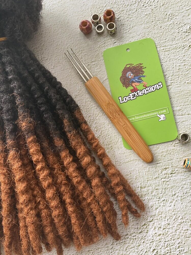 Textured Human Hair Loc Extensions- Honey Tips Color (T1B/30)