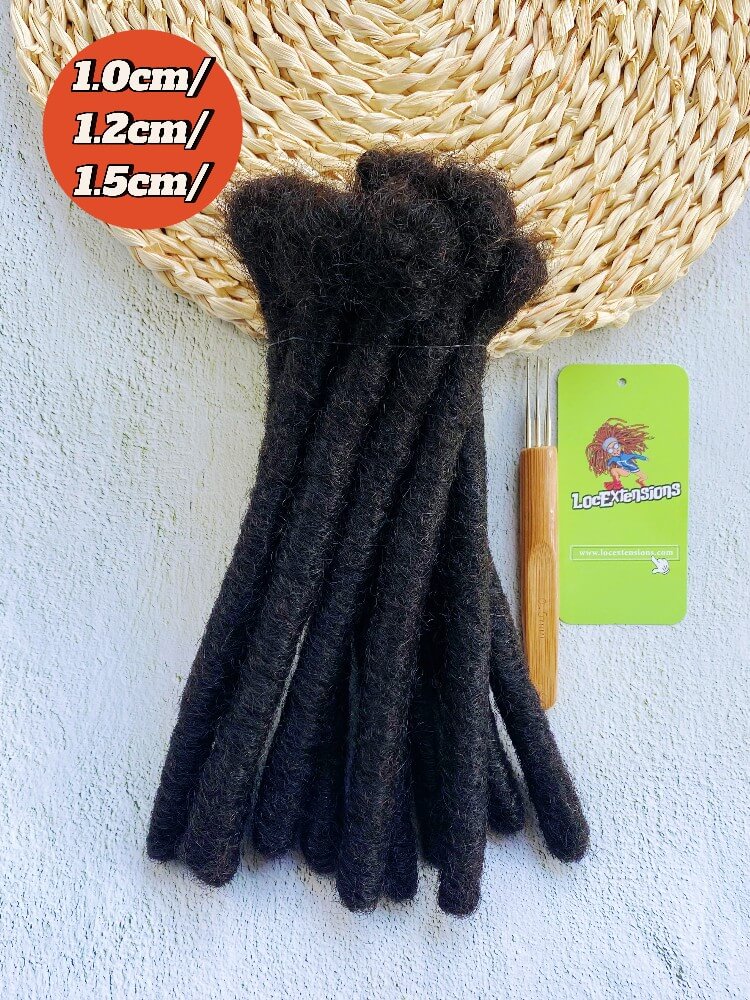 Handmade Human Hair Loc Extensions Size 1.0 cm /1.2cm/1.5cm