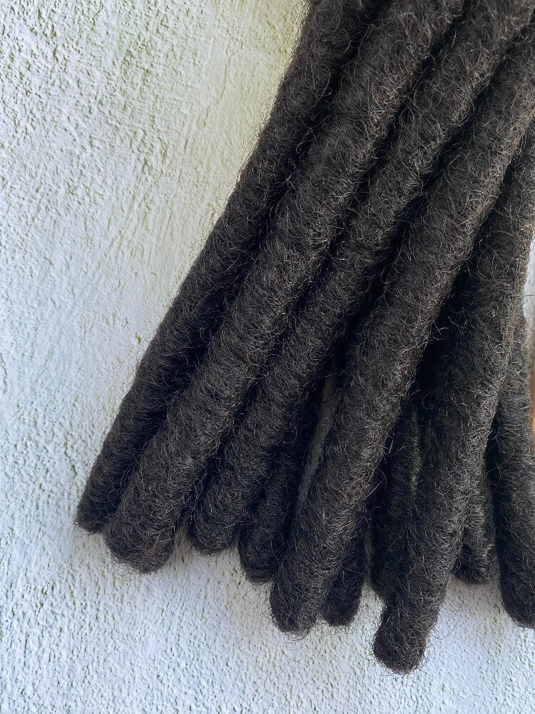 Handmade Human Hair Loc Extensions Size 1.0 cm /1.2cm/1.5cm in Natural Black Color (10 locs per bundle)