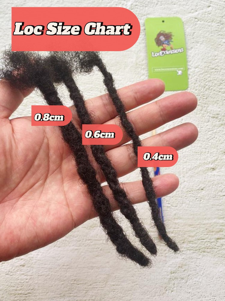 Anwi Textured Human Hair Loc Extensions - 70 Loc Bundle, 0.4-0.8cm ...