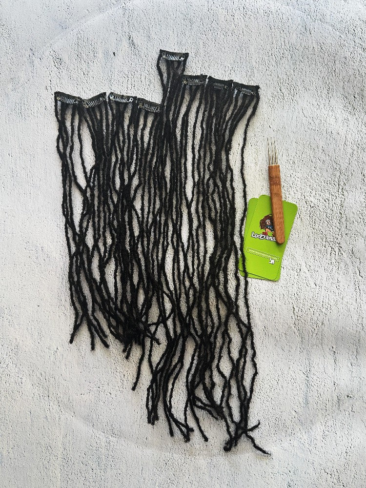 0.2cm Sisterlocks Clip-in Extensions | 100% Human Hair ｜5 Locs per Clip
