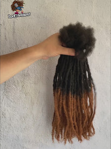 Ombre Curly Tips Anwi Textured Human Hair Loc Extensions-Honey Tips Color