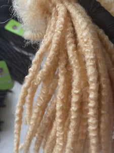 Textured Human Hair Loc Extensions-613 Blonde Color