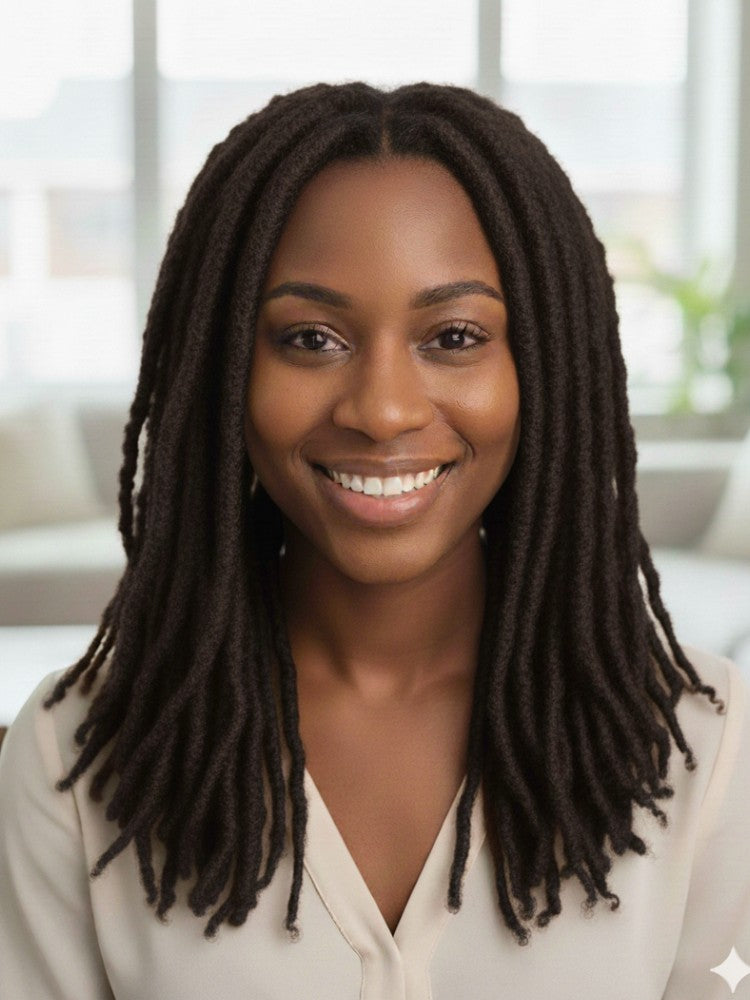 Coil Tips Anwi Textured Human Hair Loc Extensions-Color 2 Dark Brwon