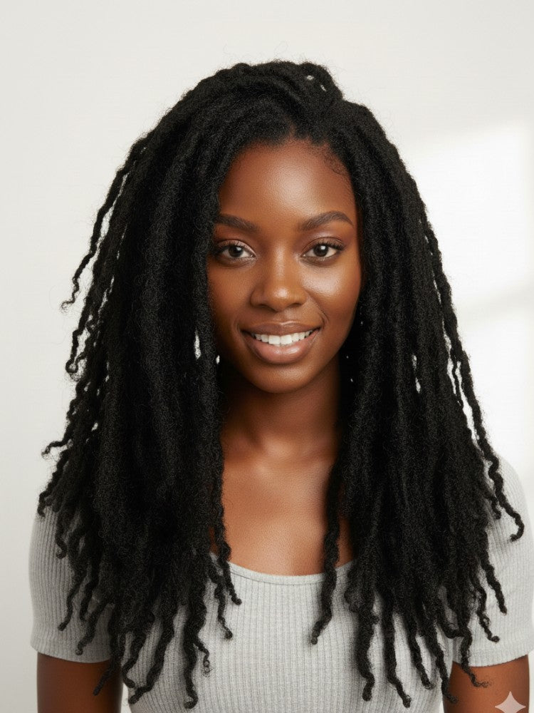 Coil Tips Anwi Textured Human Hair Loc Extensions-4-20 inches