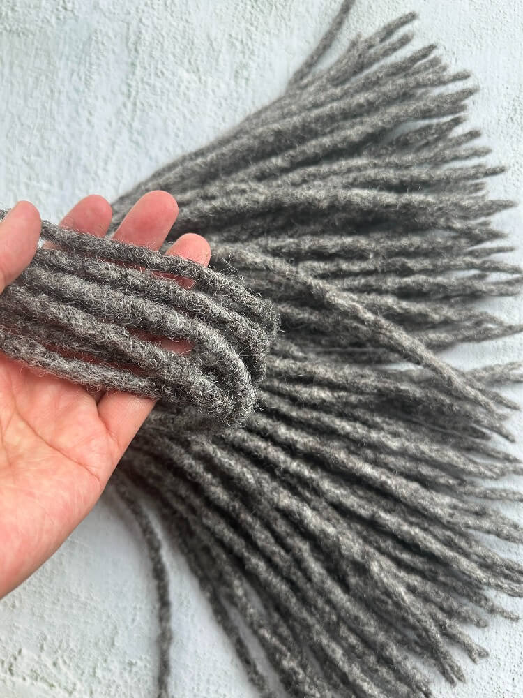 Salt and Pepper Anwi Textured Human Hair Loc Extensions