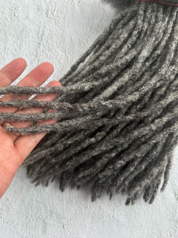 Salt and Pepper Anwi Textured Human Hair Loc Extensions
