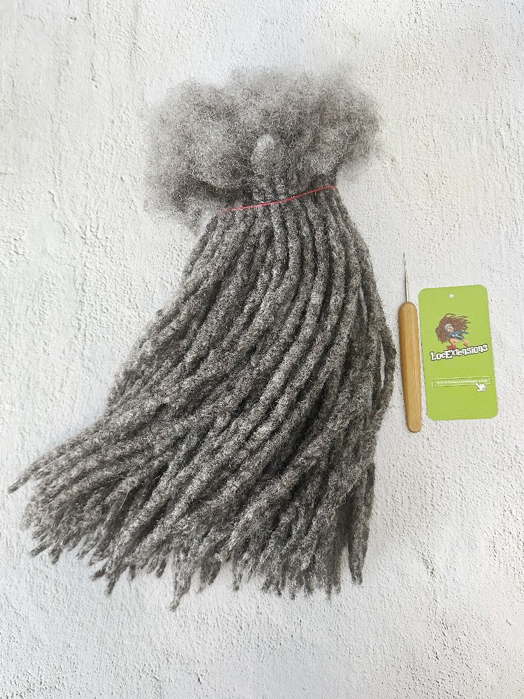 Salt and Pepper Anwi Textured Human Hair Loc Extensions