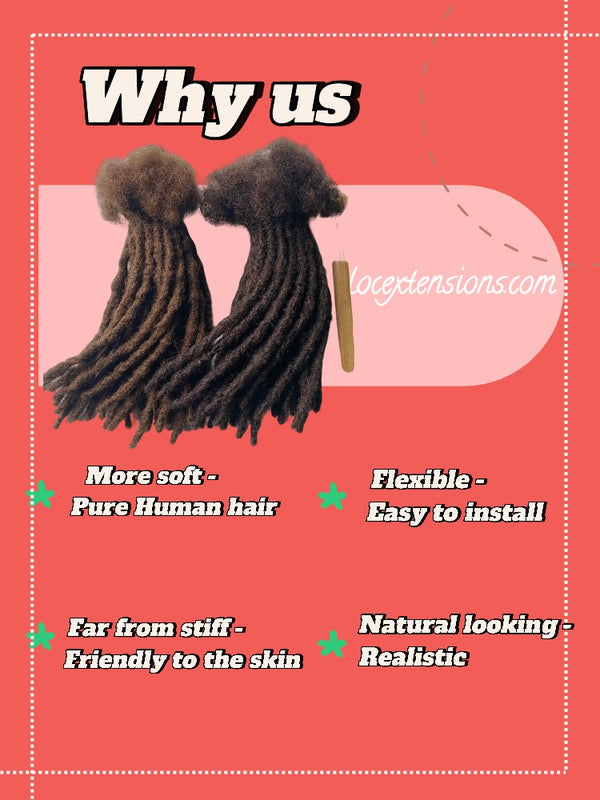 Anwi Textured Locs Human Hair Extensions - Natural & Versatile - LocE-PL