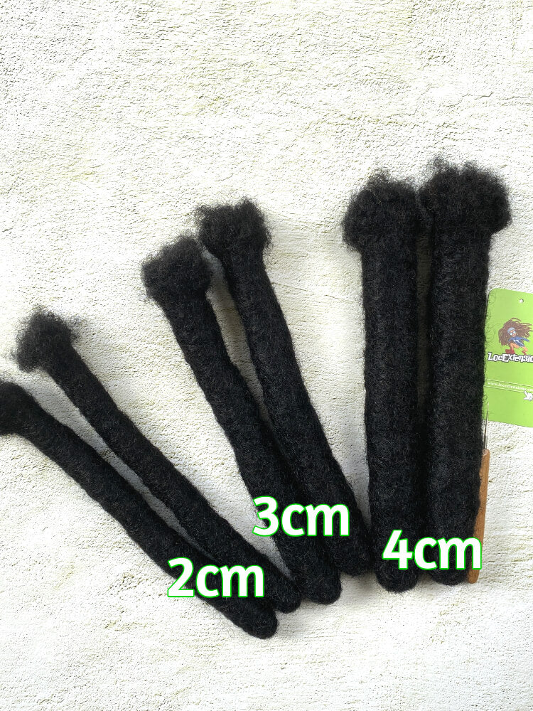 Handmade Wicks Locs Human Hair Extensions Nautral Black Hair 6 inch / 2cm / 5 Locs