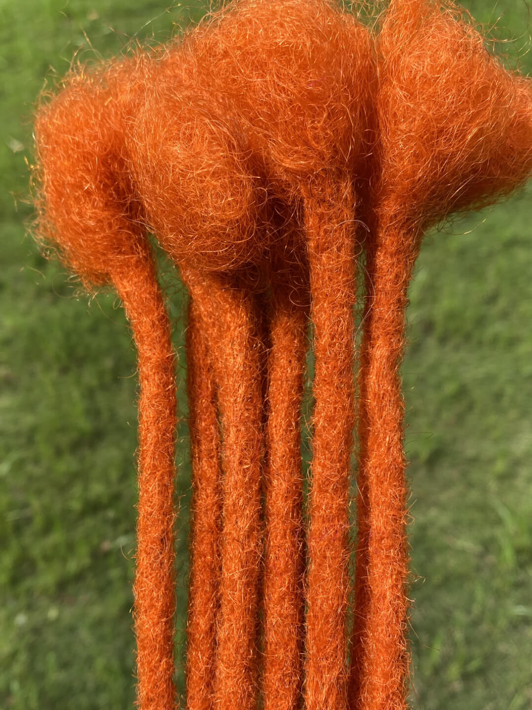 human hair orange dreadlock extensions
