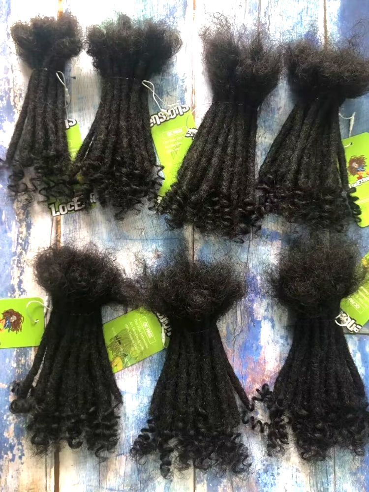 human hair loc extensions with curly ends