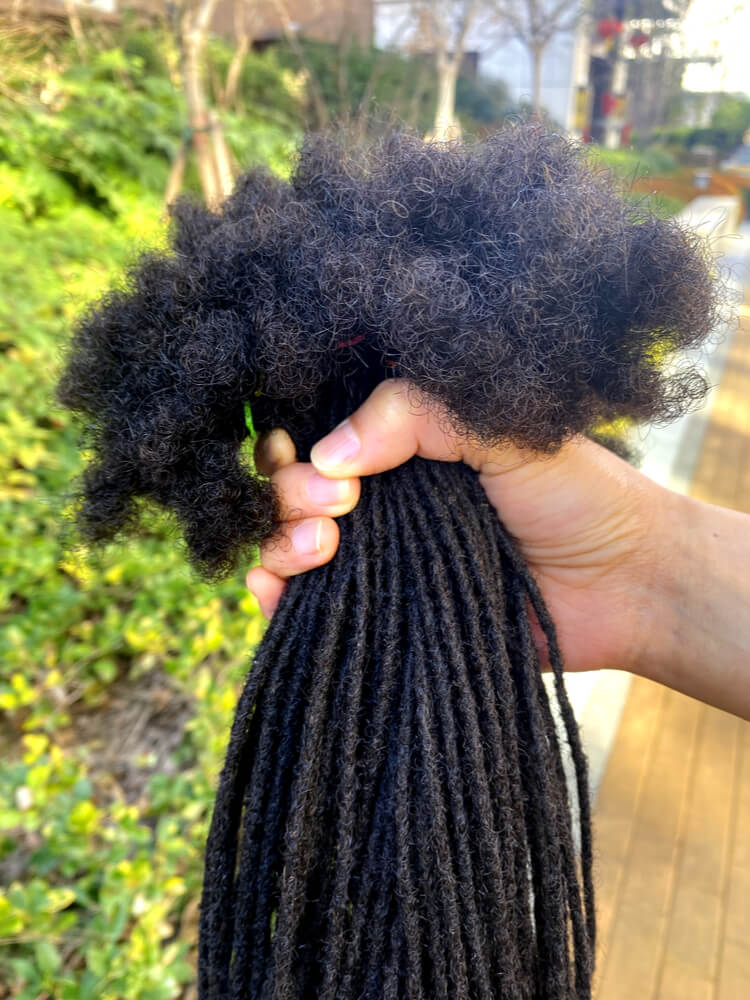 Handmade 100% Human Hair Natural Black Mirco Loc Extensions - LocE-PL