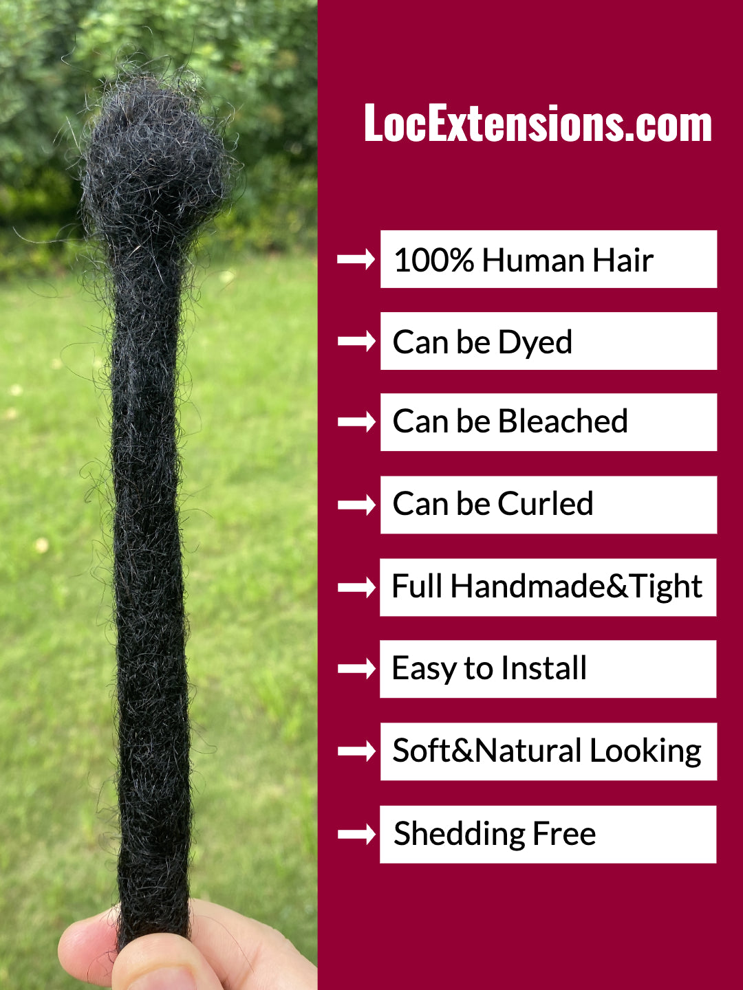 natural black loc extensions 1.2cm