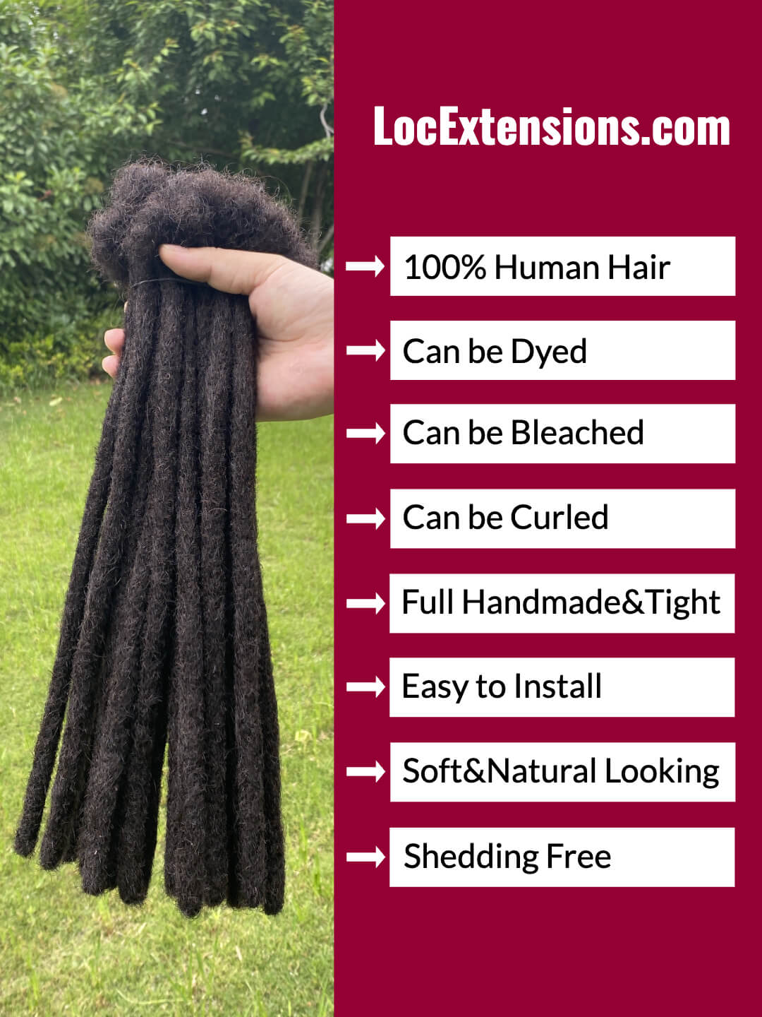 natural black loc extensions 1cm