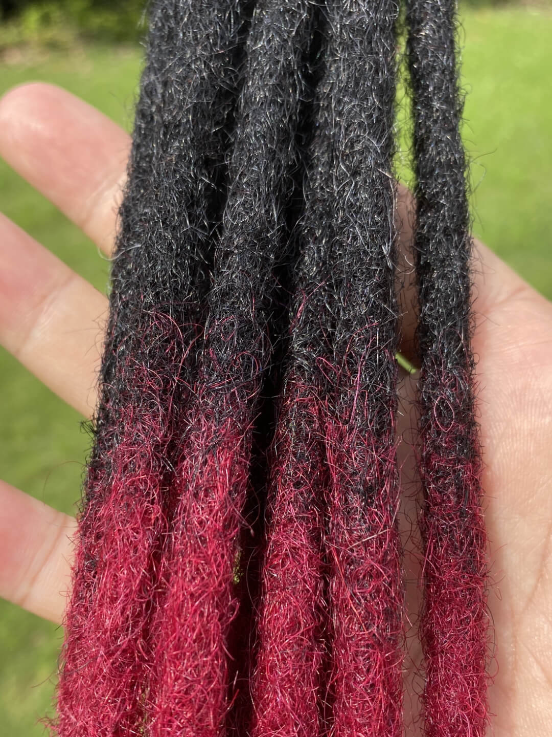 ombre dreadlock extensions human hair with burgundy tips